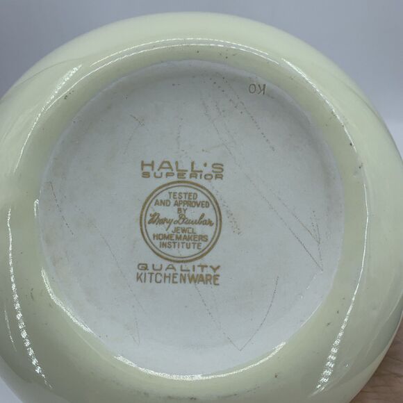 Vtg Hall Ball Tilt Pitcher W/Ice Lip Autumn Leaf USA MCM Mary Dunbar Pottery - Picture 9 of 10